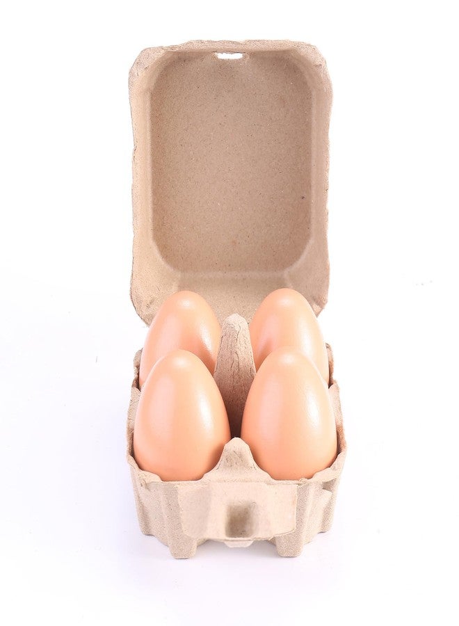 LayHyand 30 Pack Egg Cartons 4 Count, Cheap Bulk Pulp 4 Cell Containers Vintage Easter, 1/3 Dozen Sturdy Natural Kraft Paper Holder Box for Storage Fresh Chicken Huevo 2x2 - Image 5